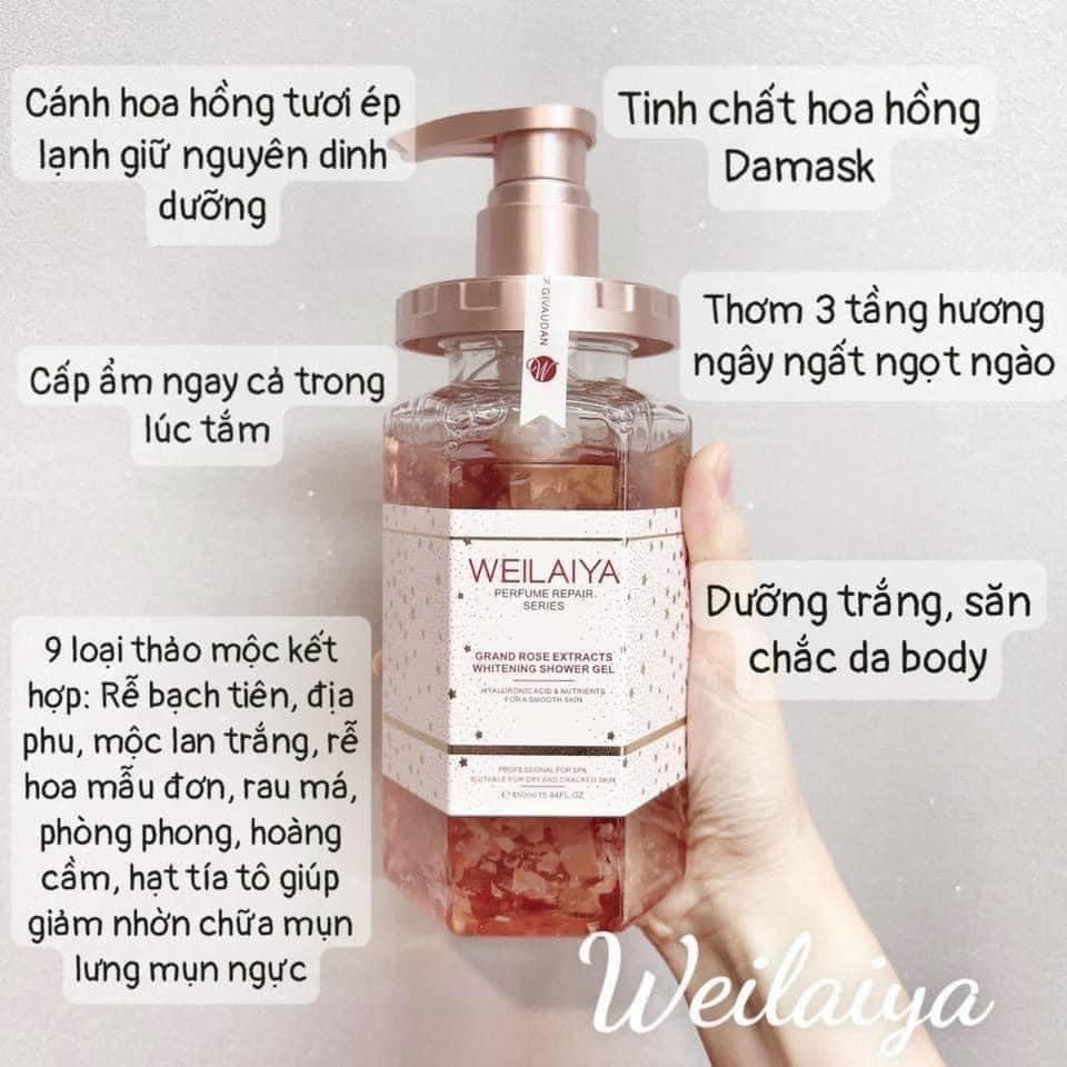 Sữa tắm Nước Hoa weilaiya 450ml Chính Hãng - Trắng Da Dưỡng Ẩm Dưỡng Thể Thơm Lâu toàn thân | BigBuy360 - bigbuy360.vn