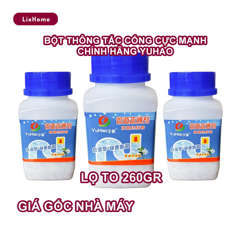 Bột thông cống, bồn cầu cực mạnh Yuhao 268g, đánh bay mọi vết bẩn, trong chậu rửa, đường ống cực nhanh LTC1 - LIXHOME