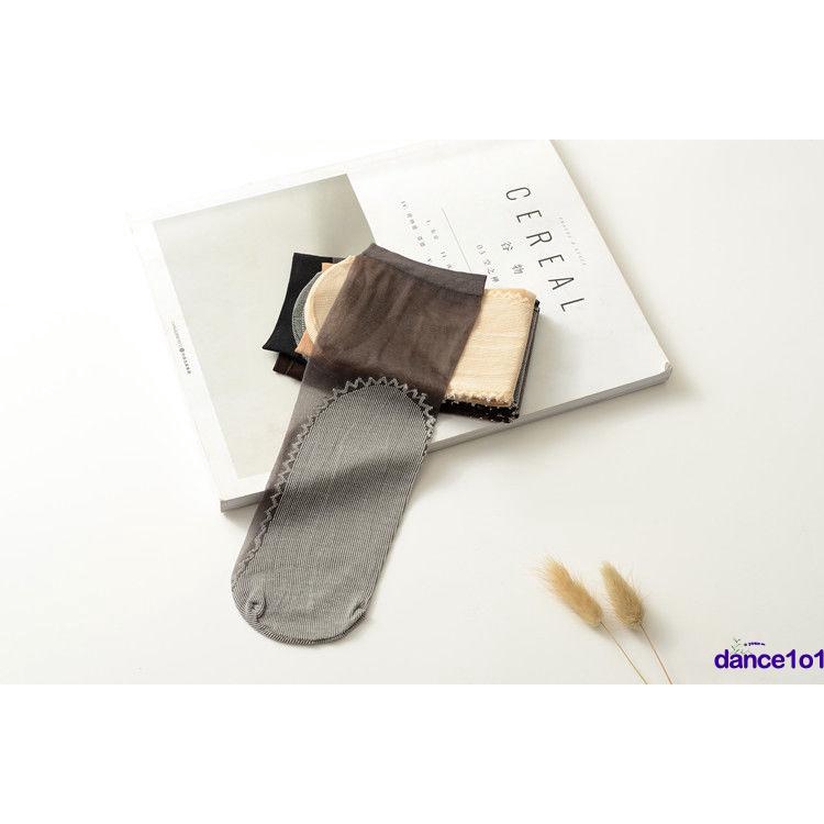 Vớ cotton cổ thấp siêu mỏng phối lưới xuyên thấu thời trang dành cho nữ