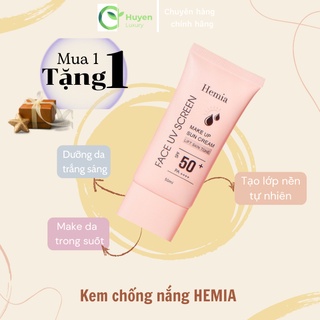 Kem chống nắng hemia dưỡng trắng nâng tone spf 50+ thấm nhanh mịn màng chính hãng hàn quốc 100%