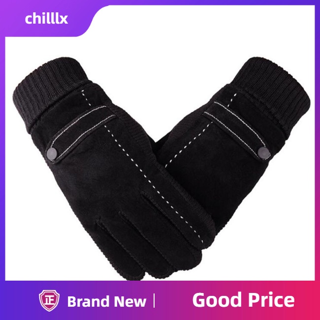 Găng Tay Da Lộn Giữ Ấm Mùa Đông Có Thể Chạm Màn Hình Cảm Ứng Dành Cho Nam