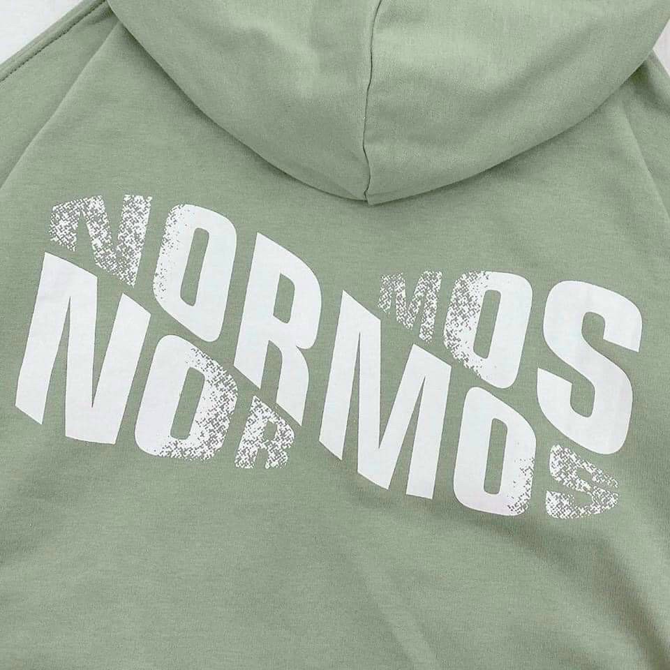 Áo khoác hoodie in hình NORMOS Chống Rét Cho Nam Nữ Form Rộng Kiểu Unisex có dây kéo Ulzzang-Life Unisex