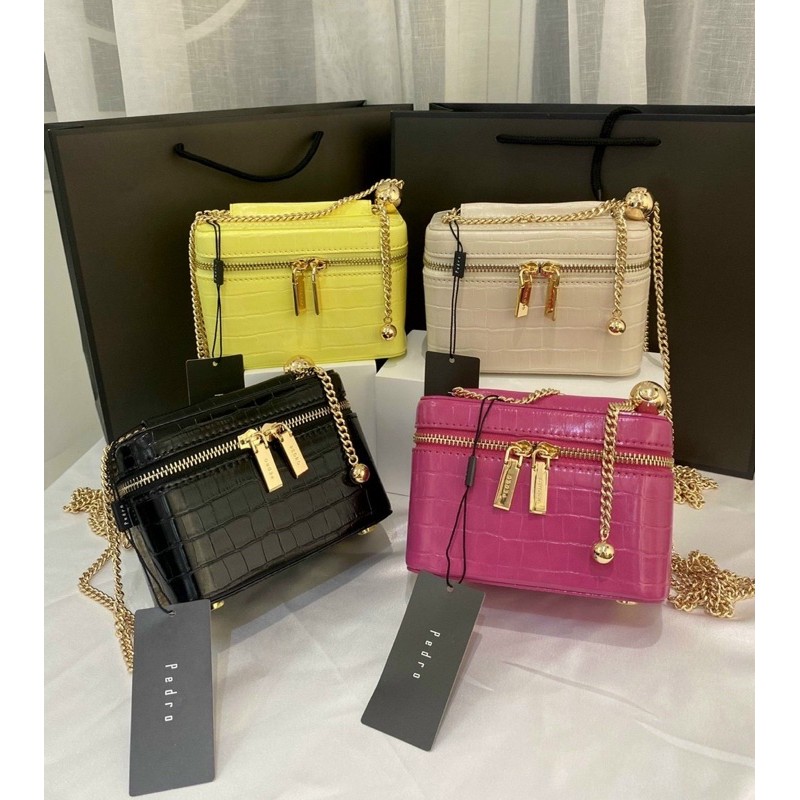 Túi p.e.d.rio hộp vanity da vân Pinky | BigBuy360 - bigbuy360.vn