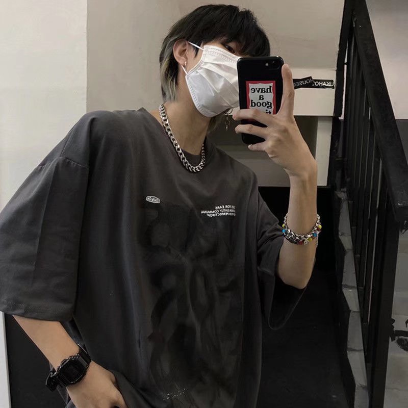 Áo thun MMIOT tay ngắn dáng rộng in họa tiết phong cách hip hop thời trang mùa hè 2023 cho nam