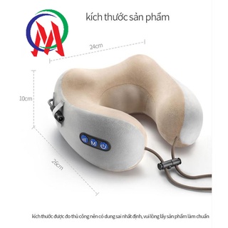 Gối mát xa cổ Gối massage vai gáy vòng cổ chữ U đa năng cao cấp, mô phỏng mát xa 3D