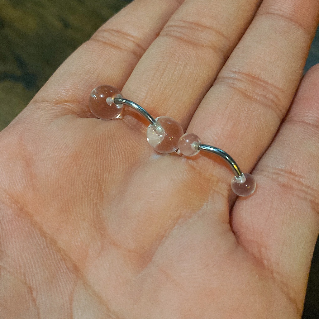 Khuyên Tạ Nhựa Tròn Thân CONG INOX nhiều size