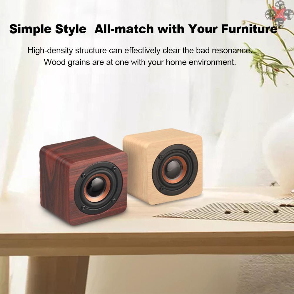 CTOY Q1 Mini Wooden Bluetooth Speaker Portable Wireless Subwoofer Strong Bass Powerful Sound Box Music Magic Cube for Smartphone Tablet Laptop