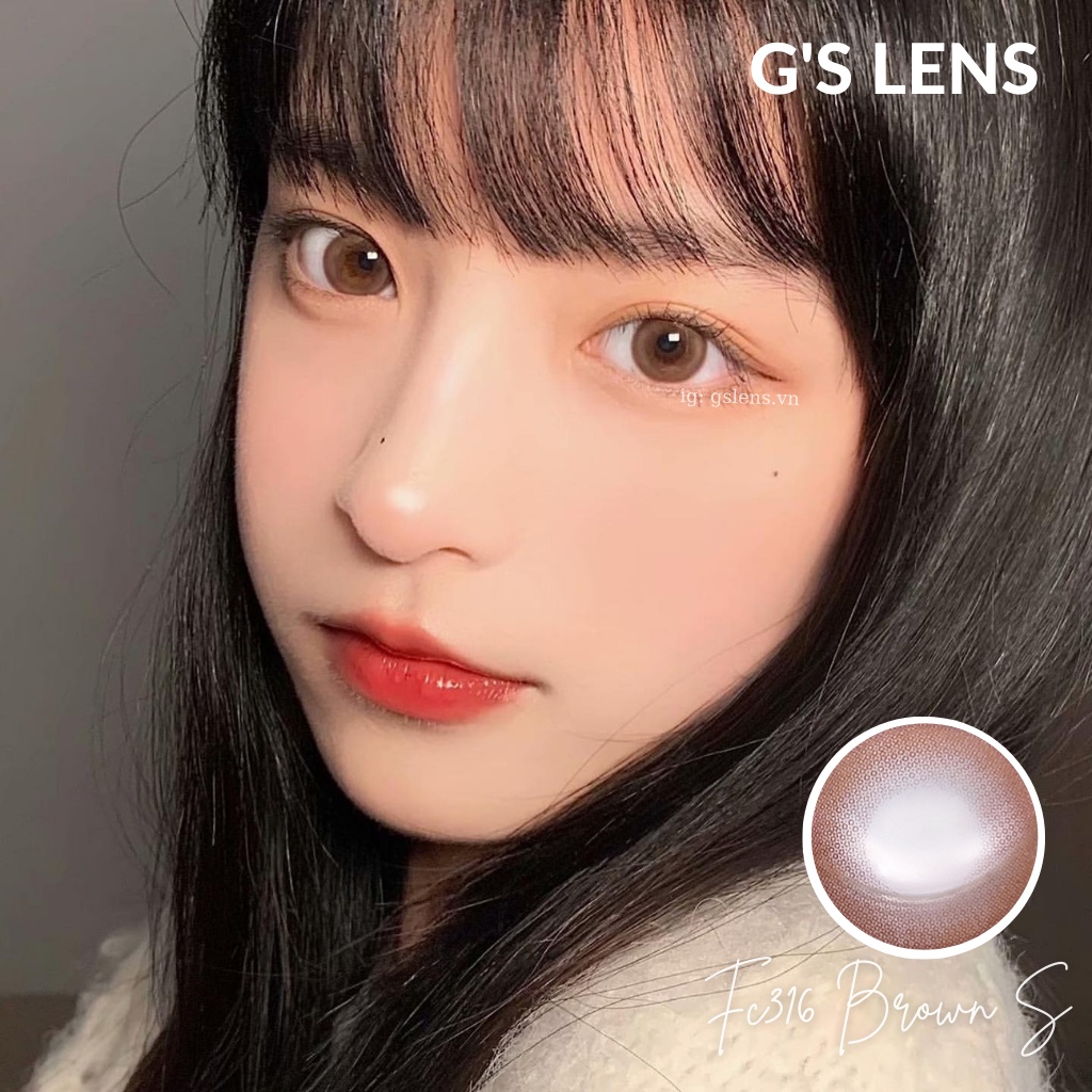 Kính Áp Tròng Nâu Sáng Hot Douyin Size S 14.2mm Có 0-7 Độ Lệch Độ Bee Brown