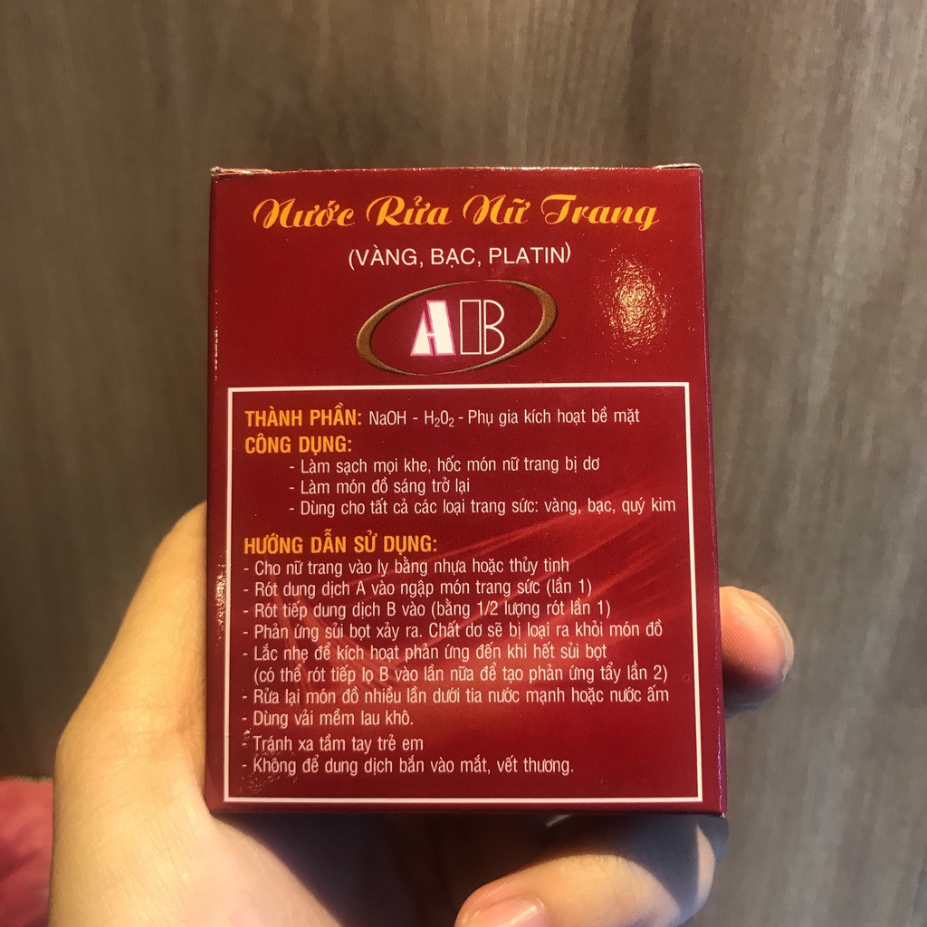 Giá siêu rẻ - Dung dịch nước rửa nữ trang AB rửa sạch trắng 60ml làm sáng sac loại trang sức