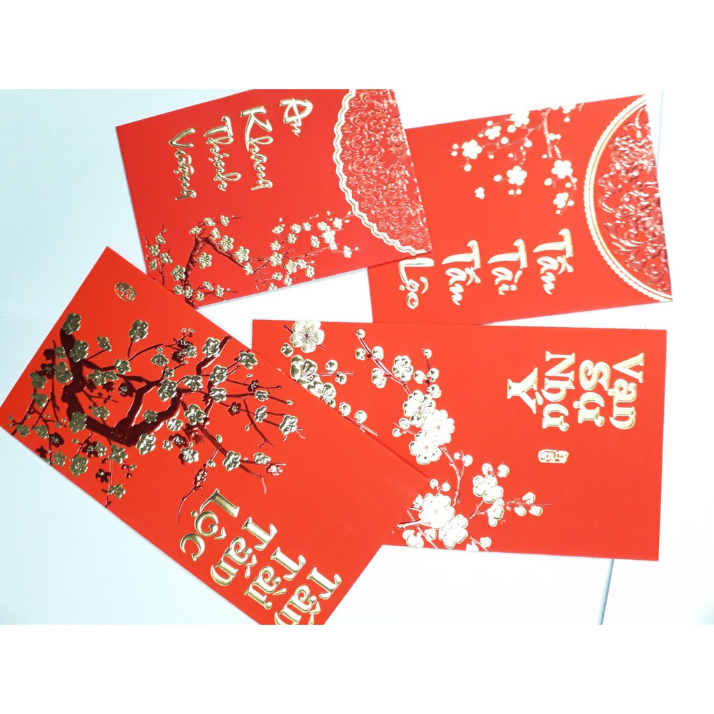 60 c lì xì tết nhung đỏ cỡ nhỏ