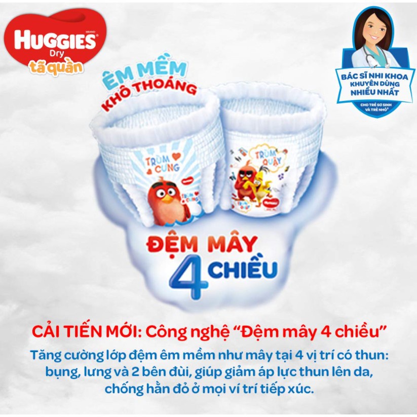 Tã quần Huggies Angry Birds Cực đại 68 miếng Jumbo L68 tặng kèm 8 miếng