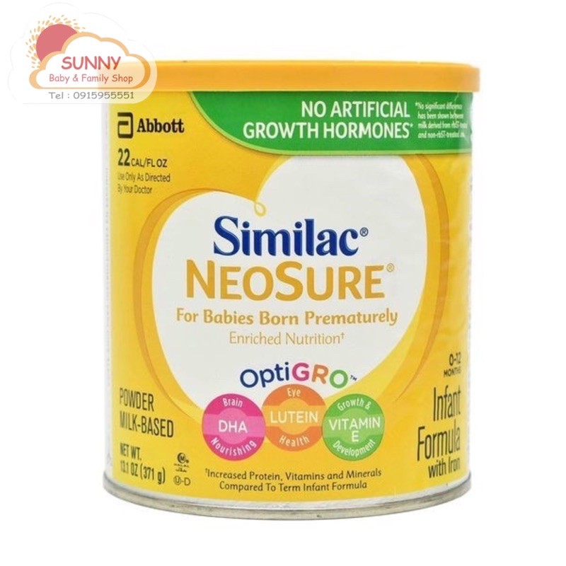 Sữa Similac Neosure 371gr Mỹ dành cho bé cần tăng cân (date xa)