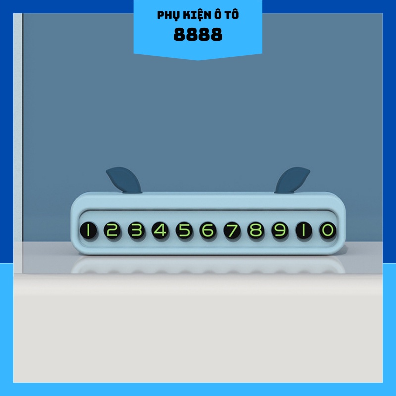 Bảng Ghi Số Điện Thoại Đỗ Xe 8888 Màu Trắng/ Xanh Lam/ Xanh Dương Nhựa Nhỏ Gọn Đủ Số