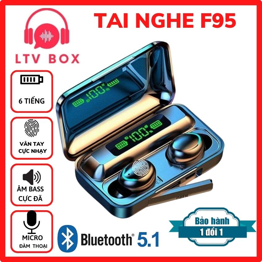 Tai Nghe Bluetooth F95 TWS V5.0 Không Dây Pin Trâu , Chống Nước, Chống Ồn, Phiên Bản Bluetooth 5.1 Mới Nhất.TV3 LTV BOX