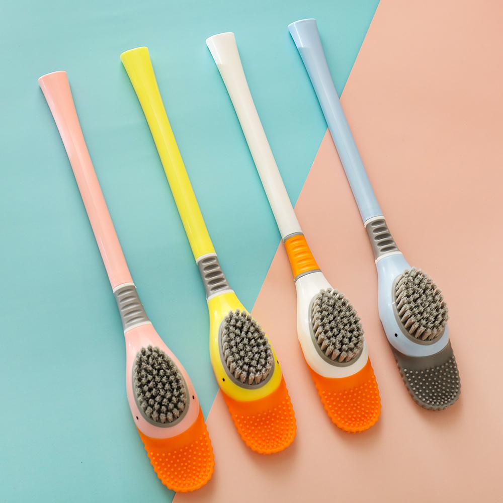 Bàn Chải Cọ Bồn Cầu Lông Mềm Hình Vịt Không Góc Chết