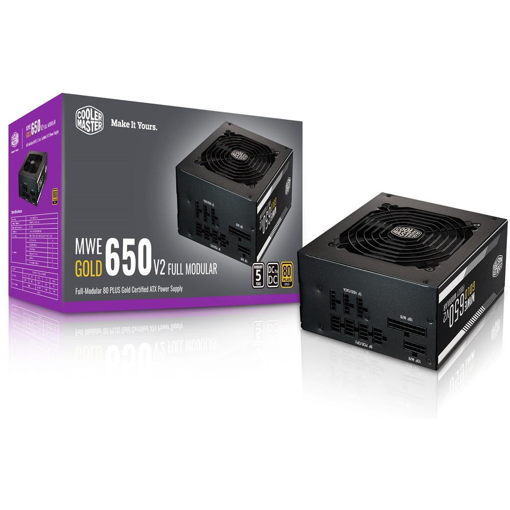 Nguồn máy tính Cooler Master Mwe Gold 650W Fully modular - mới chính hãng bảo hành 5 năm