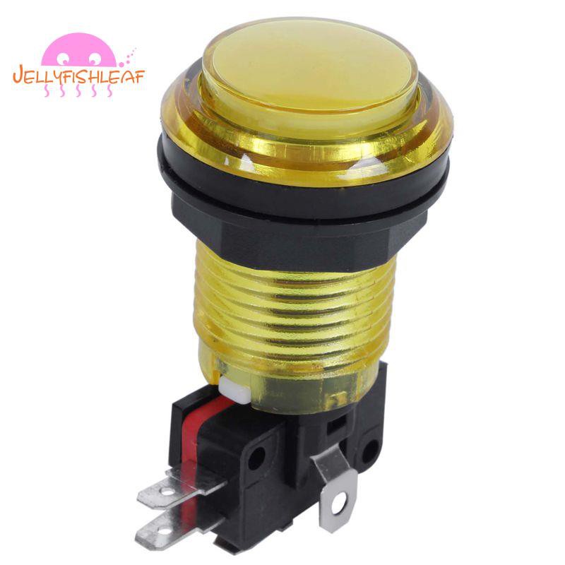 Round Lit Illuminated Arcade Video Game Push Button Switch LED Light 5V/12V Color:Yellow