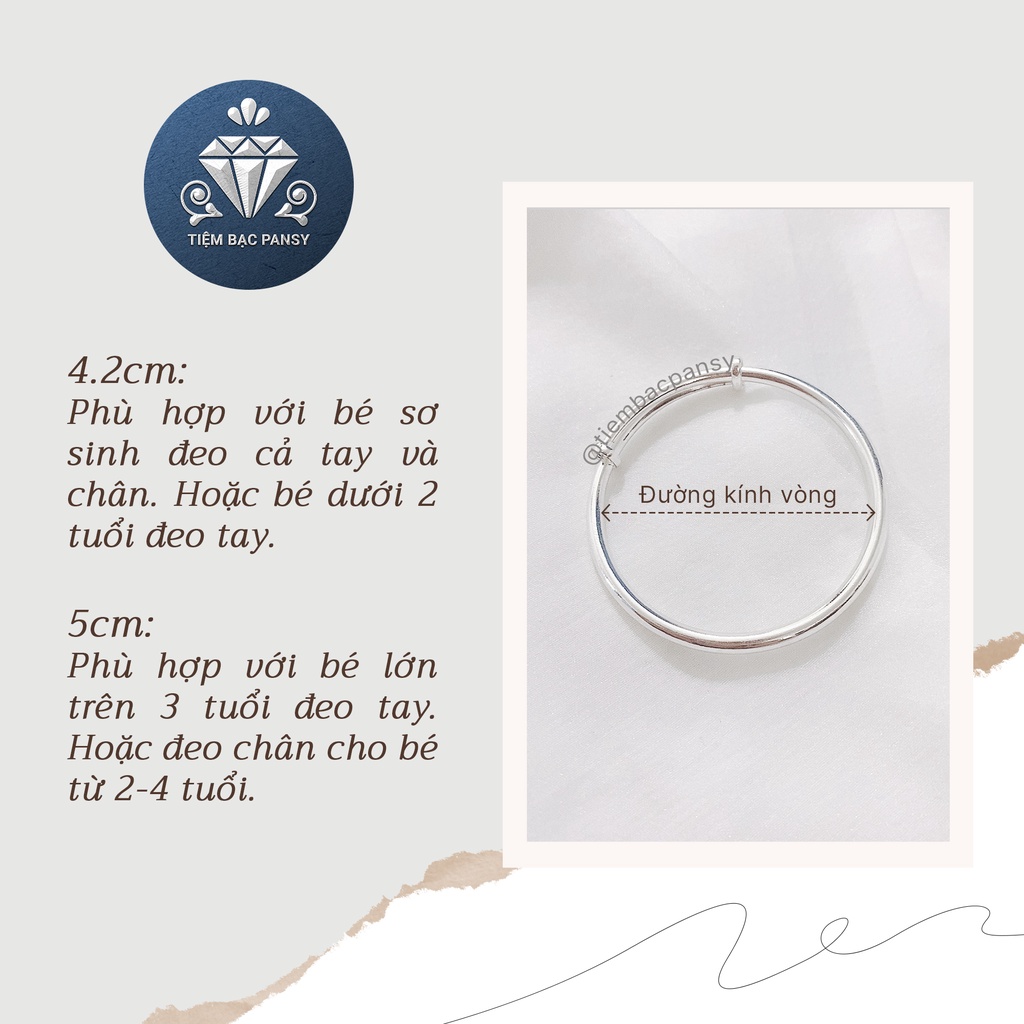 Vòng lắc bạc khắc tên cho bé - Vòng bạc ta trẻ em đeo tay, chân đều được