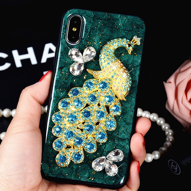 Gold Foil Peacock Case Vivo V15 Pro Y17 Y91 Y91i Y95 Y93s Y81 Y81i Y71 V9 V7 Plus V5 V5s Y67 Y55