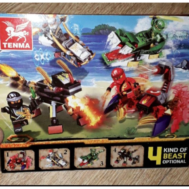 Lắp ráp 1 hộp LegoNinja quái thú TM6209 có nhiều chi tiết bằng nhựa ABS