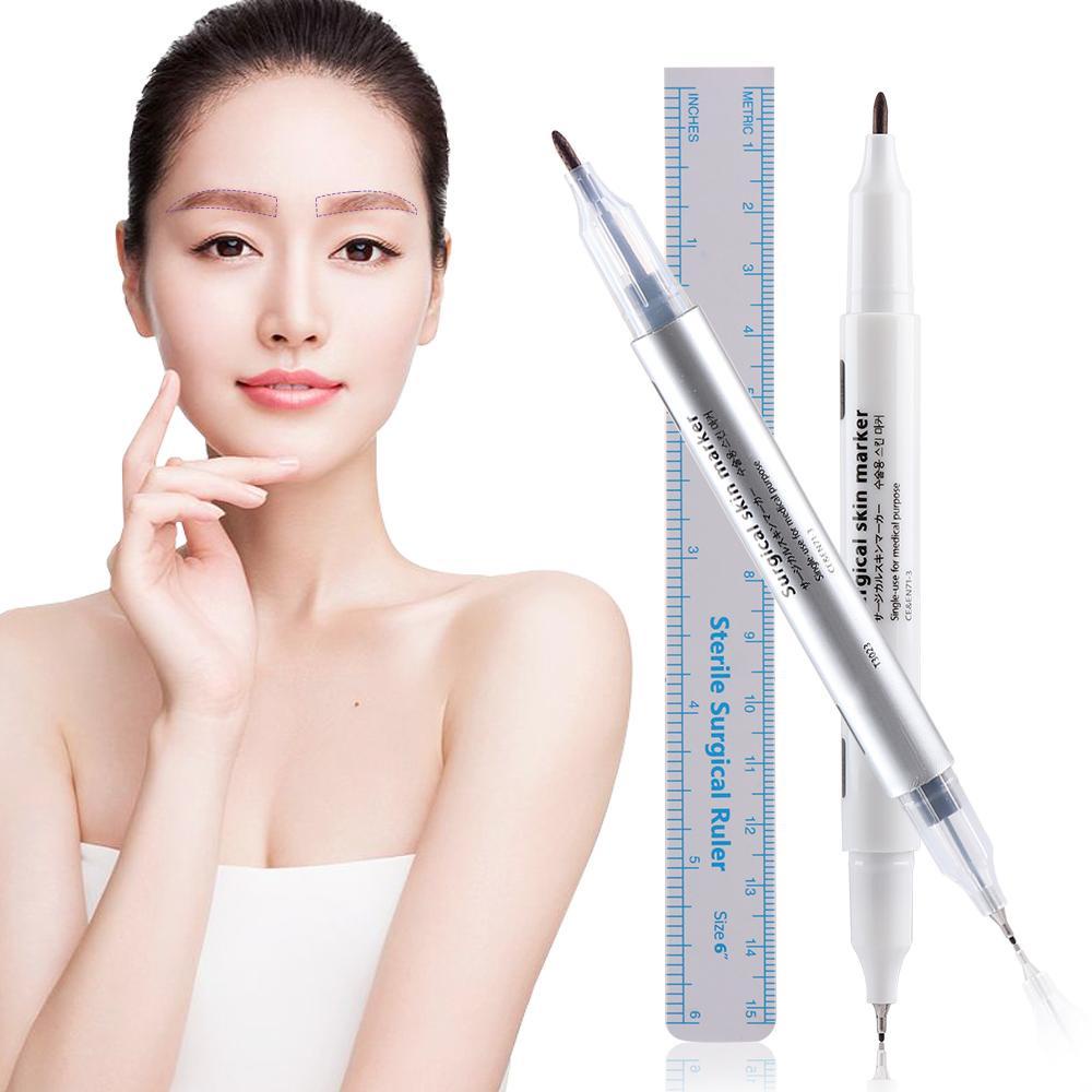 EUCA Bút Đánh Dấu Hai Đầu Ngòi Mảnh / Dày Dành Cho Xăm Lông Mày / Toàn Thân