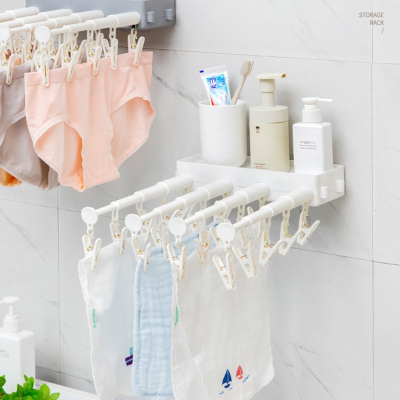 Giá Phơi Quần Áo Gắn Tường 20 Ngăn Tiết Kiệm Không Gian Tiện Dụng Cho Nhà Tắm