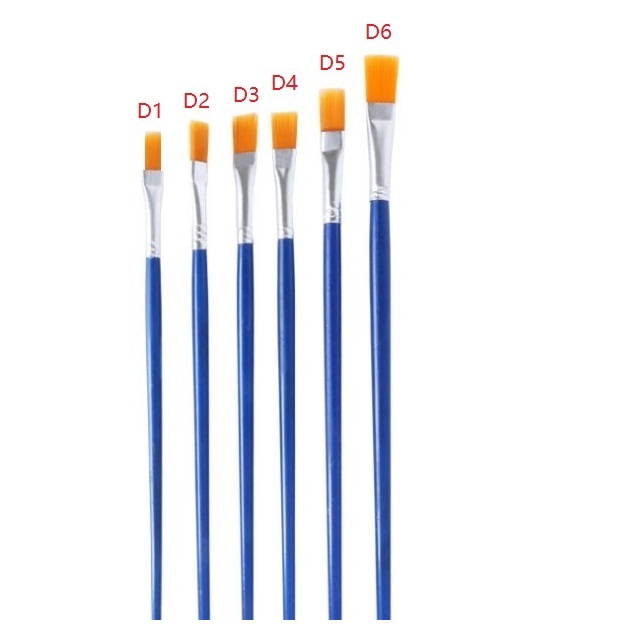 Bộ 6 cây Cọ vẽ màu nước / Cọ vẽ tô tượng / Bút lông cán gỗ / Bút viết thư pháp