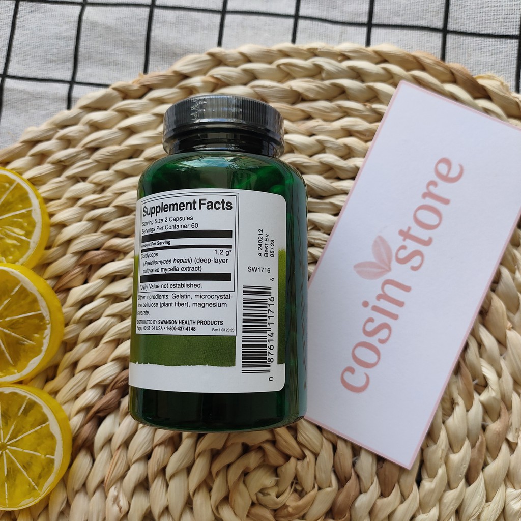 Viên uống Đông Trùng Hạ Thảo Cordyceps Swanson 120 viên | Thế Giới Skin Care