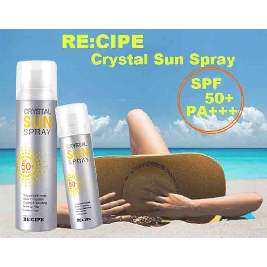 ( SALE SỐC DATE 6/2022)Xịt Chống Nắng Recipe Crystal Sun Spray SPF 50+ PA+++