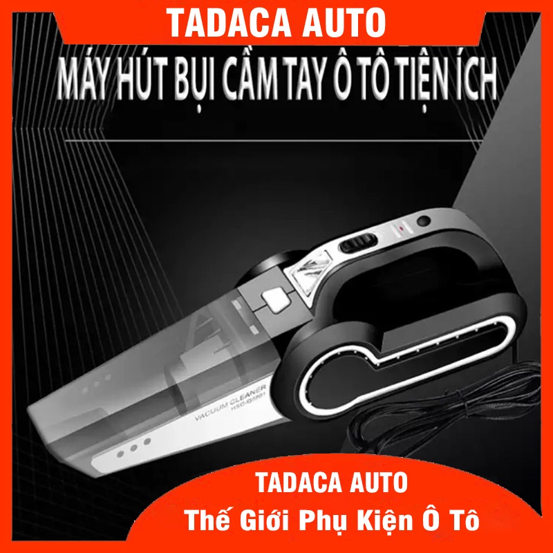 Máy hút bụi ô tô - Máy bơm lốp ô tô đa năng 4 trong 1 - Hút bụi, bơm lốp, đo áp suất lốp, đồng hồ điện tử TADACA AUTO