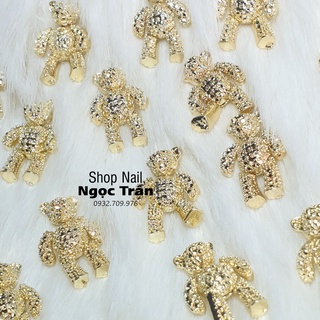 [Ảnh thật] Charm Gấu Chuyển Động Đính Móng