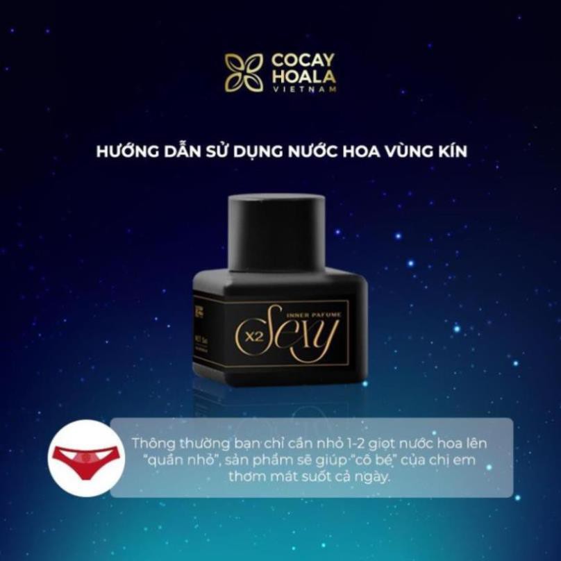 Nước hoa vùng kín X2 Sexy Cocayhoala 5ml khử mùi hôi, làm thơm ,hồng và se khít vùng kín- hương hổ phách, xạ hương