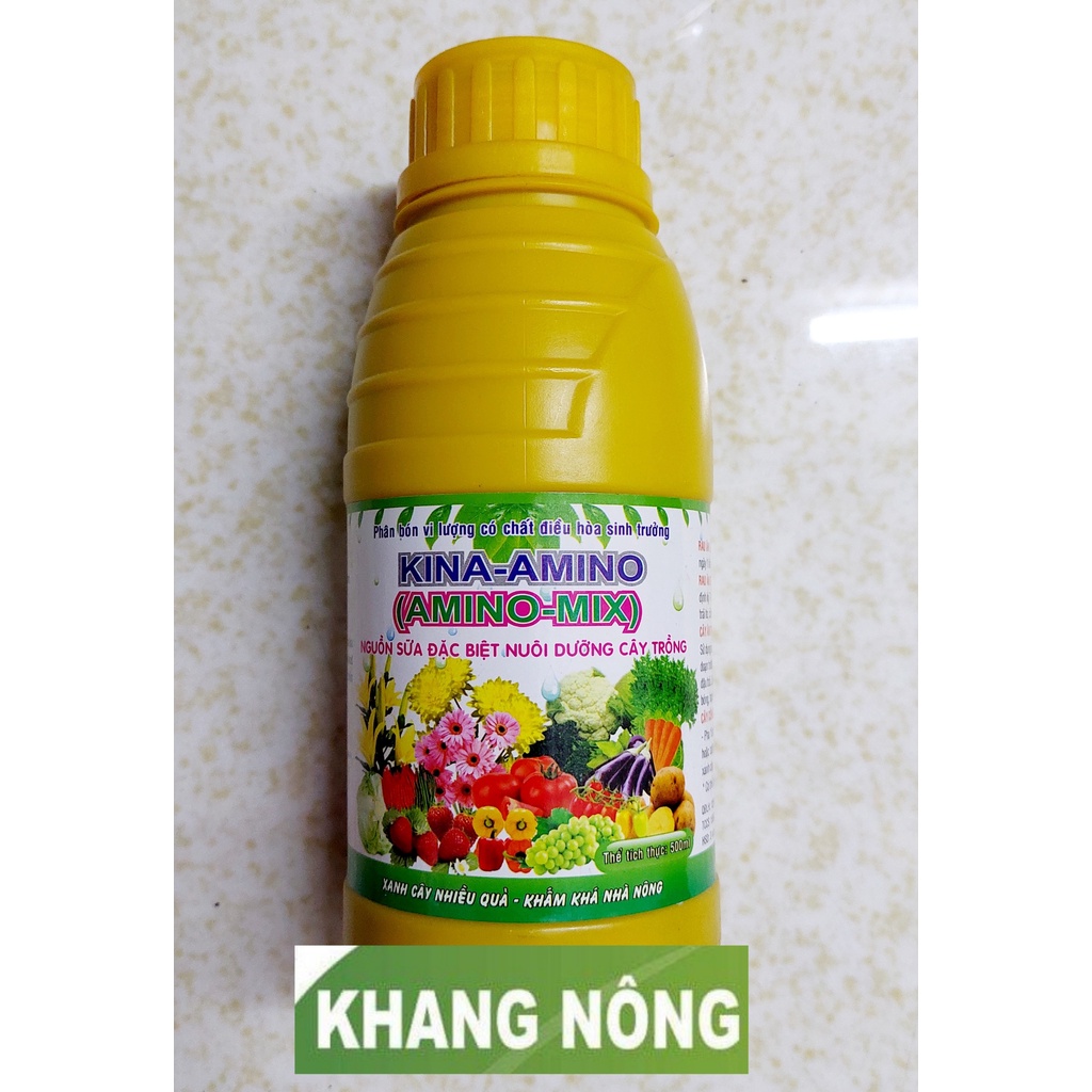 Phân bón lá hữu cơ sinh học Amino Mix kích thích sinh trưởng 500ml (kích lá rễ dùng cho mọi loại cây trồng)