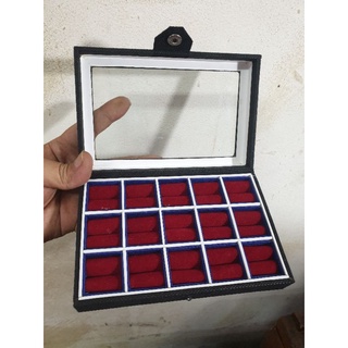 Hộp 15 nhẫn đá mã não sang trọng