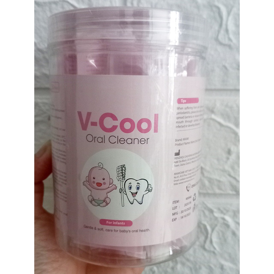 Gạc rơ lưỡi V- cool oral cleaner . Que tưa lưỡi cao cấp dùng vệ sinh răng miệng cho bé