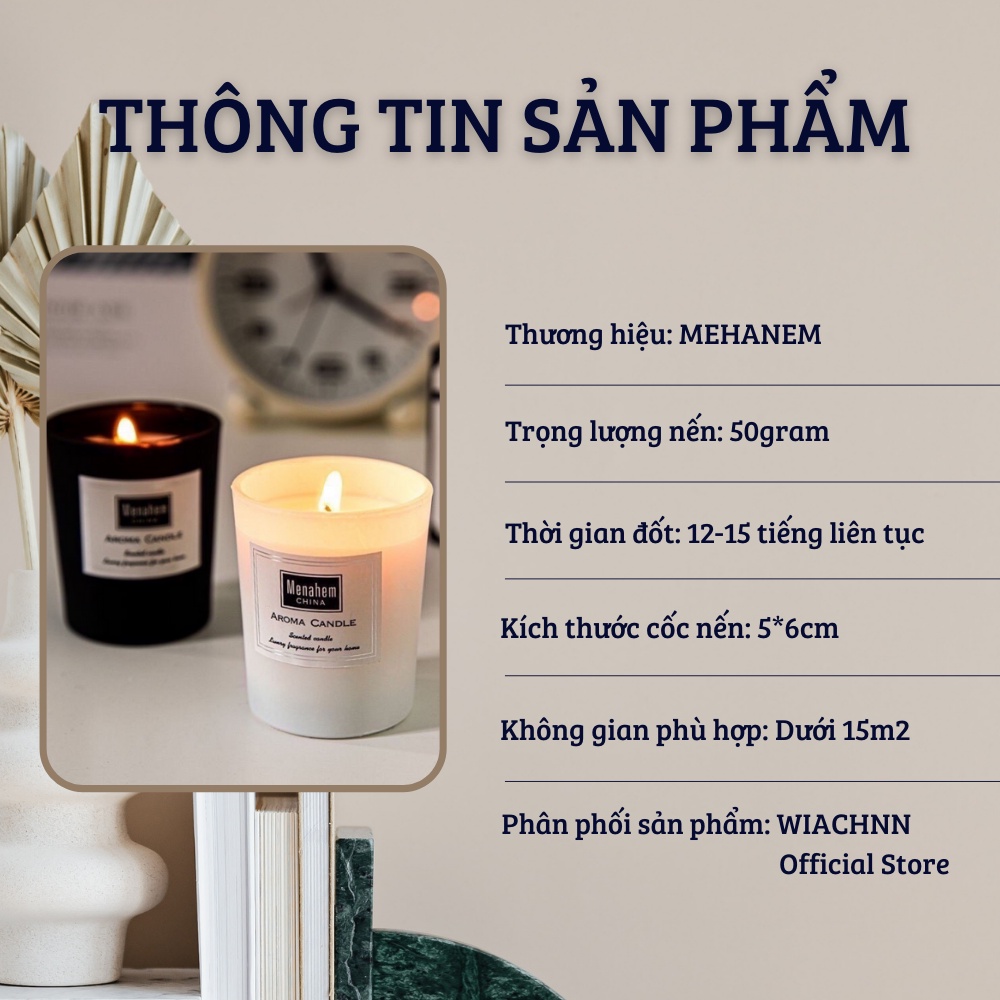 Nến Thơm Cầu Vồng WIACHNN Sáp Đậu Nành Không Khói Khử Mùi Thư Giãn Size Lớn