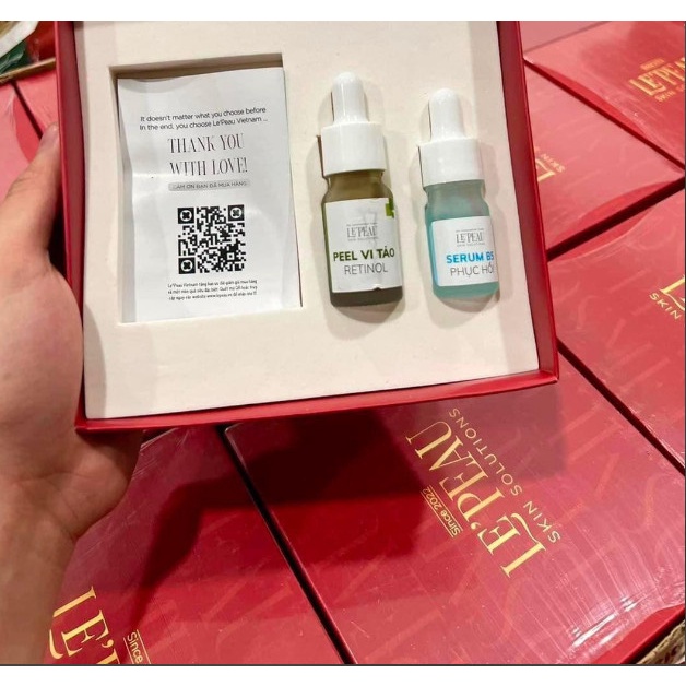 - Peel Da Vi Tảo Retinol Le'Peau Hoàng Thiên Sâm Tái Tạo Da 10ml 3-7 Ngày Xong Liệu Trình Bong da