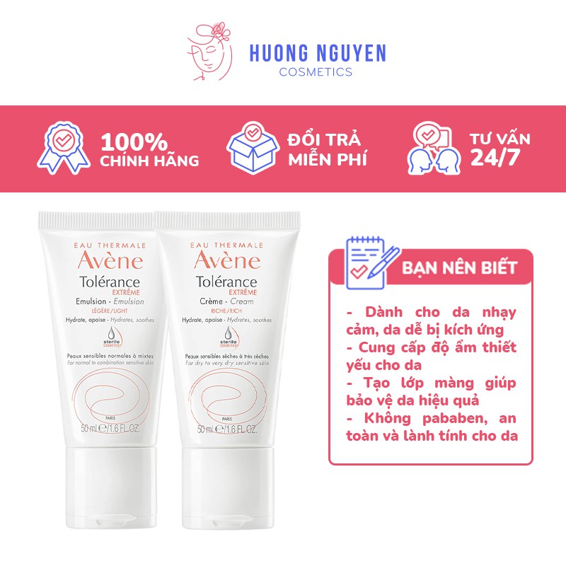 Kem Dưỡng Ẩm &amp; Làm Dịu Da Avene Tolerance Extreme 50ml