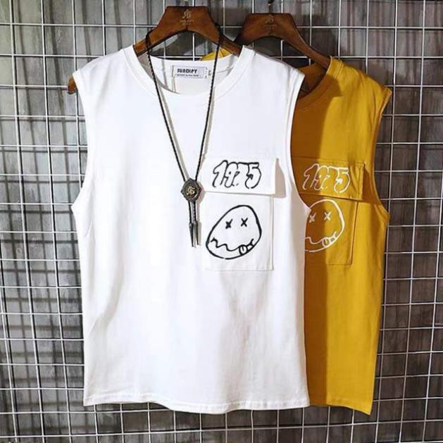 Áo thun ba lỗ nam đẹp in 1975 trên nắp túi, áo tanktop thun cotton co dãn 4 chiều sang xịn mịn ulzzang | BigBuy360 - bigbuy360.vn