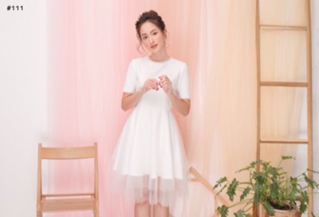 váy trắng dự tiệc ngắn tay kiểu dáng basic kèm ảnh thật MS139 SẴN | BigBuy360 - bigbuy360.vn