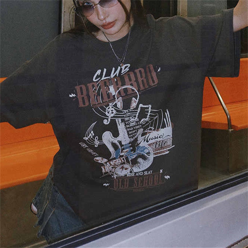 NRVP Áo Thun Cổ Tròn Oversize Thời Trang Hàn Quốc 2022 Cho Nữ