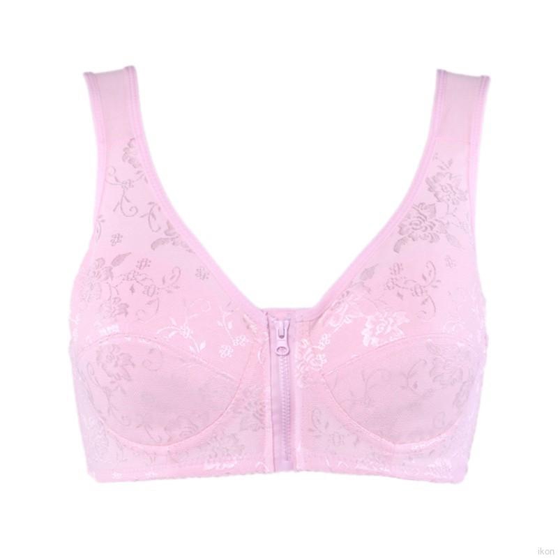 Áo Ngực Khóa Kéo Trước Không Gọng Chất Liệu Cotton