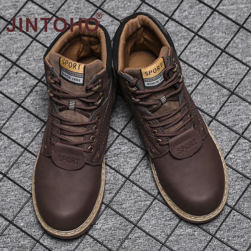 Giày Bốt Da Cao Su Chống Trượt Thời Trang Mùa Đông Cho Nam Size 38-46