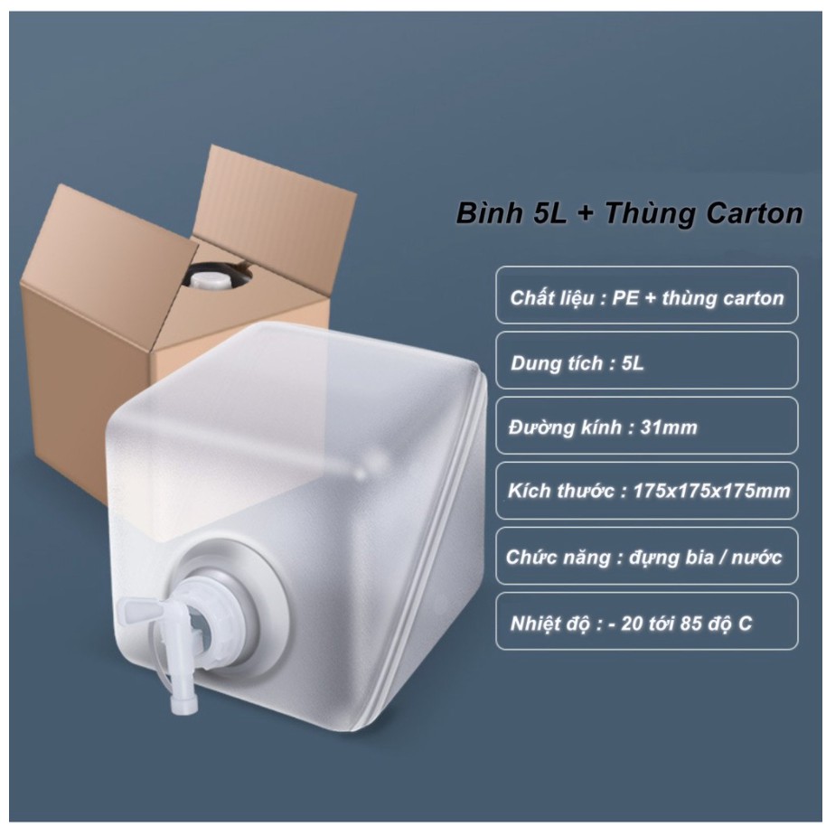 Bình đựng kèm vòi vang nhỏ gọn D1-L3-759 Modern Home decor tinh tế Hộp đựng