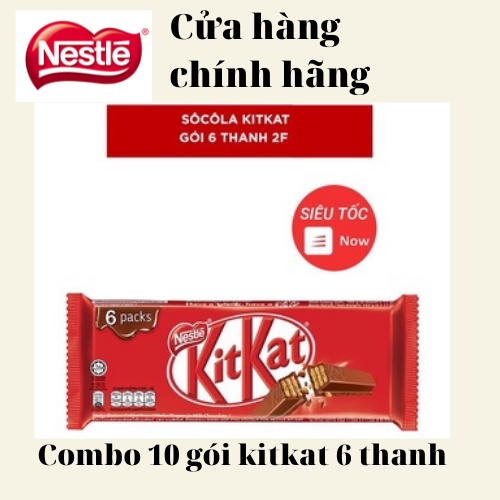 combo 10 gói Kitkat socola gói 6 thanh 119g date 1/2023-[FREE SHIP] TỪ ĐƠN 50K, [Loại Đặc Biệt]