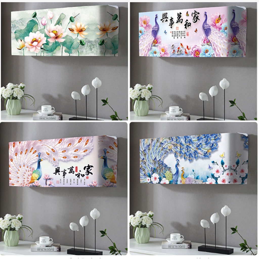 Bọc điều hòa, máy giặt vải lụa 3d cao cấp chống bụi
