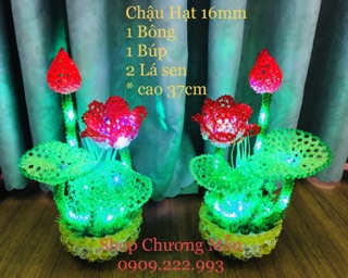 Hoa Sen Hạt Cườm Đèn LED Đủ Size