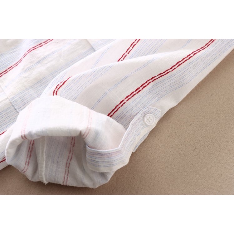 Áo sơ mi đũi nữ cổ trụ mix đồ trẻ trung, năng động S24