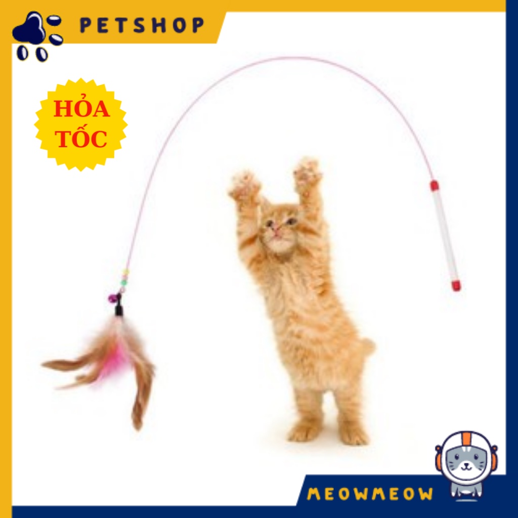 [Mã PET50 giảm 10% - tối đa 50K đơn 250K] Cần câu mèo - Cần câu lông vũ, cá cho Boss giúp Boss thư giãn giảm stress.