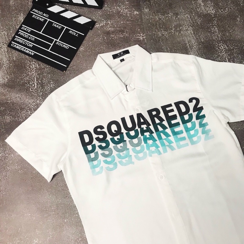 Áo sơ mi nam TAY NGẮN IN CHỮ CÁ TÍNH  SMTN